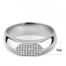 Load image into Gallery viewer, DA302 - No Plating Stainless Steel Ring with AAA Grade CZ  in Clear