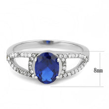 Load image into Gallery viewer, DA306 - No Plating Stainless Steel Ring with Synthetic Spinel in London Blue