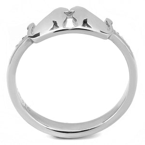 DA309 - No Plating Stainless Steel Ring with AAA Grade CZ  in Clear