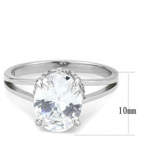 Load image into Gallery viewer, DA314 - No Plating Stainless Steel Ring with AAA Grade CZ  in Clear