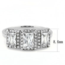 Load image into Gallery viewer, DA322 - No Plating Stainless Steel Ring with AAA Grade CZ  in Clear