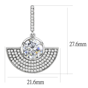 DA334 - No Plating Stainless Steel Earrings with AAA Grade CZ  in Clear