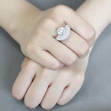 Load image into Gallery viewer, DA336 - No Plating Stainless Steel Ring with AAA Grade CZ  in Clear