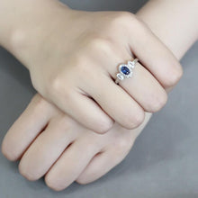 Load image into Gallery viewer, DA337 - No Plating Stainless Steel Ring with Synthetic Spinel in London Blue