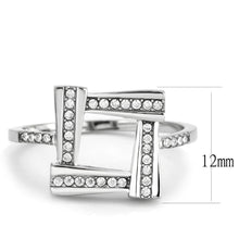 Load image into Gallery viewer, DA341 - No Plating Stainless Steel Ring with AAA Grade CZ  in Clear