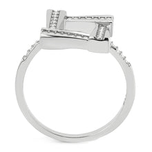 Load image into Gallery viewer, DA341 - No Plating Stainless Steel Ring with AAA Grade CZ  in Clear