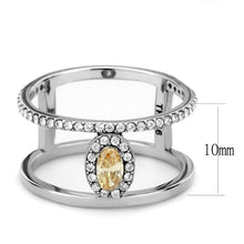 Load image into Gallery viewer, DA352 - High polished (no plating) Stainless Steel Ring with AAA Grade CZ  in Champagne