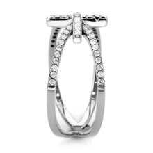 Load image into Gallery viewer, DA353 - High polished (no plating) Stainless Steel Ring with AAA Grade CZ  in Clear