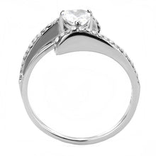 Load image into Gallery viewer, DA355 - High polished (no plating) Stainless Steel Ring with AAA Grade CZ  in Clear