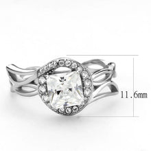 Load image into Gallery viewer, DA357 - High polished (no plating) Stainless Steel Ring with AAA Grade CZ  in Clear