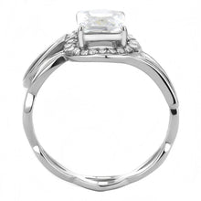 Load image into Gallery viewer, DA357 - High polished (no plating) Stainless Steel Ring with AAA Grade CZ  in Clear