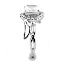 Load image into Gallery viewer, DA357 - High polished (no plating) Stainless Steel Ring with AAA Grade CZ  in Clear