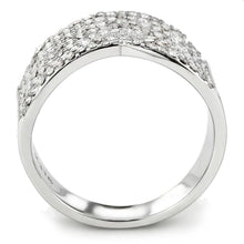 Load image into Gallery viewer, DA362 - High polished (no plating) Stainless Steel Ring with AAA Grade CZ  in Clear
