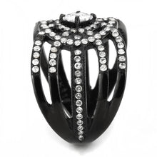 Load image into Gallery viewer, DA363 - IP Black(Ion Plating) Stainless Steel Ring with AAA Grade CZ  in Clear