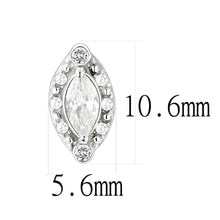Load image into Gallery viewer, DA368 - High polished (no plating) Stainless Steel Earrings with AAA Grade CZ  in Clear