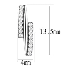 Load image into Gallery viewer, DA369 - High polished (no plating) Stainless Steel Earrings with AAA Grade CZ  in Clear