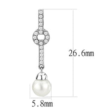 Load image into Gallery viewer, DA370 - High polished (no plating) Stainless Steel Earrings with Synthetic Pearl in White