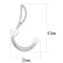 Load image into Gallery viewer, DA375 - High polished (no plating) Stainless Steel Earrings with Synthetic Pearl in White