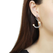 Load image into Gallery viewer, DA375 - High polished (no plating) Stainless Steel Earrings with Synthetic Pearl in White