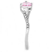 Load image into Gallery viewer, DA384 - High polished (no plating) Stainless Steel Ring with AAA Grade CZ  in Rose