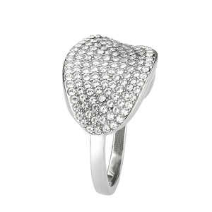 DA388 - High polished (no plating) Stainless Steel Ring with AAA Grade CZ in Clear