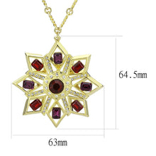 Load image into Gallery viewer, LO1301 - Gold Brass Chain Pendant with Top Grade Crystal  in Multi Color