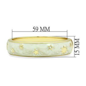 LO2146 - Flash Gold White Metal Bangle with Top Grade Crystal  in Clear