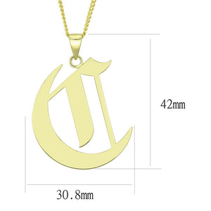 LO228 - Gold Brass Chain Pendant with No Stone