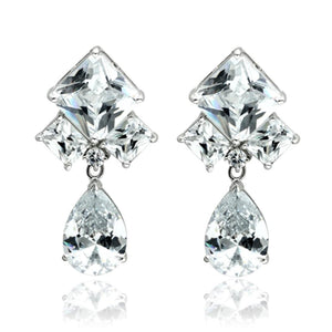 LO2353 - Rhodium Brass Jewelry Sets with AAA Grade CZ  in Clear