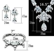 Load image into Gallery viewer, LO2353 - Rhodium Brass Jewelry Sets with AAA Grade CZ  in Clear