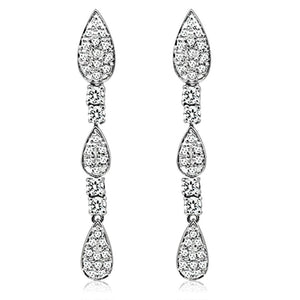 LO2428 - Rhodium Brass Jewelry Sets with AAA Grade CZ  in Clear
