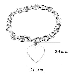 LO2549 - Silver Brass Bracelet with No Stone