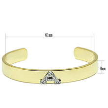Load image into Gallery viewer, LO2570 - Gold+Rhodium White Metal Bangle with Top Grade Crystal  in Clear