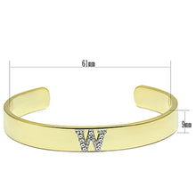 Load image into Gallery viewer, LO2592 - Gold+Rhodium White Metal Bangle with Top Grade Crystal  in Clear
