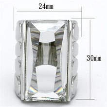 Load image into Gallery viewer, LO3030 - Rhodium Brass Ring with AAA Grade CZ  in Clear