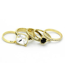Load image into Gallery viewer, LO3059 - Gold Brass Ring with Top Grade Crystal  in Clear