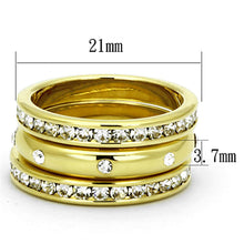 Load image into Gallery viewer, LO3061 - Gold Brass Ring with Top Grade Crystal  in Clear
