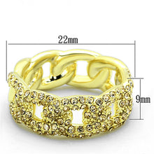 Load image into Gallery viewer, LO3215 - Gold Brass Ring with Top Grade Crystal  in Light Smoked