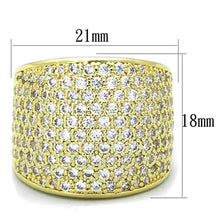 Load image into Gallery viewer, LO3284 - Gold Brass Ring with AAA Grade CZ  in Clear