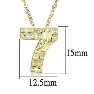 LO3464 - Flash Gold Brass Chain Pendant with Top Grade Crystal  in Clear