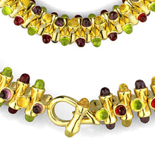 Load image into Gallery viewer, LO3610 Gold Brass Necklace with Synthetic in Multi Color