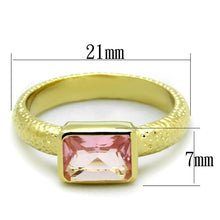 Load image into Gallery viewer, LO3638 - Gold Brass Ring with Synthetic Synthetic Glass in Rose