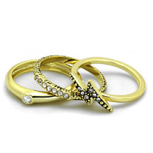 Load image into Gallery viewer, LO3651 - Gold Brass Ring with Top Grade Crystal  in Clear