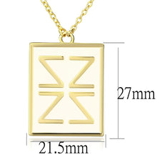 Load image into Gallery viewer, LO3684 - Gold Brass Chain Pendant with Epoxy  in White