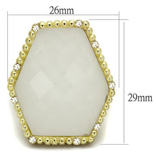 Load image into Gallery viewer, LO3691 - Gold &amp; Brush Brass Ring with Synthetic Synthetic Stone in Clear