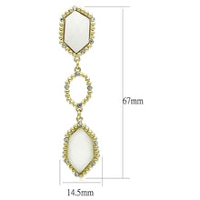Load image into Gallery viewer, LO3692 - Gold &amp; Brush Brass Earrings with Synthetic Synthetic Stone in Clear