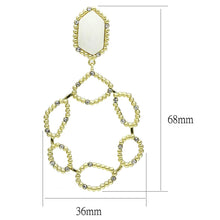 Load image into Gallery viewer, LO3693 - Gold &amp; Brush Brass Earrings with Synthetic Synthetic Stone in White