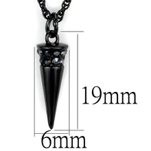 Load image into Gallery viewer, LO3709 - TIN Cobalt Black Brass Chain Pendant with Top Grade Crystal  in Hematite