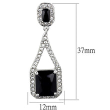 Load image into Gallery viewer, LO3758 - Rhodium Brass Earrings with AAA Grade CZ  in Jet