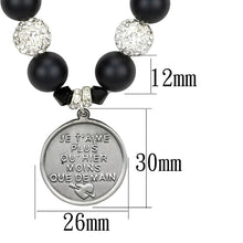 Load image into Gallery viewer, LO3815 - Antique Silver White Metal Necklace with Synthetic Glass Bead in Jet